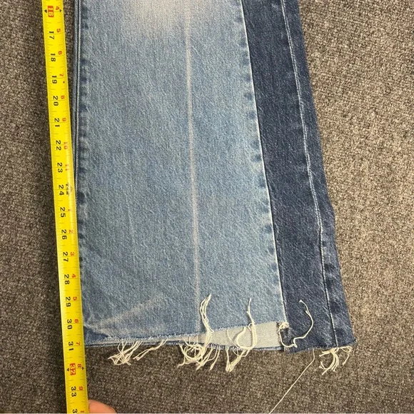 MOTHER The Tux Sidestepper Sneak Fray Double Stacked Jeans Size 28 Made In USA - Picture 7 of 10